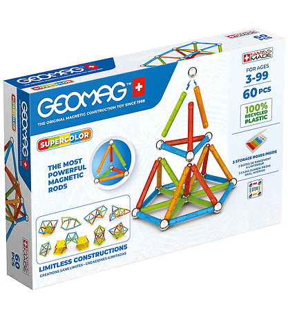 Geomag Magnetsæt - Supercolor Recycled - 60 Dele