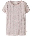Lil Atelier T-shirt - Dap - Bomuld/Modal - Hulmønster - NmfRache