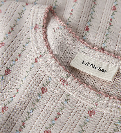 Lil Atelier T-shirt - Dap - Bomuld/Modal - Hulmønster - NmfRache