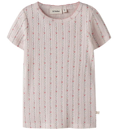 Lil Atelier T-shirt - Dap - Bomuld/Modal - Hulmønster - NmfRache