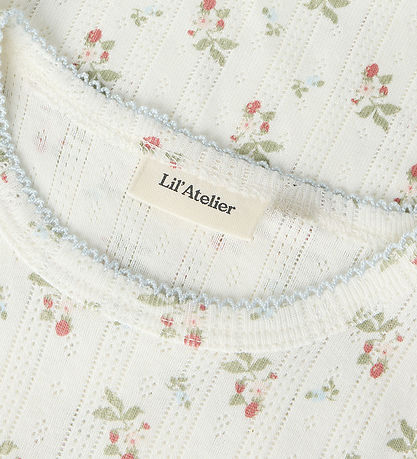 Lil Atelier T-shirt - Dap - Bomuld/Modal - Hulmønster - NbfRache