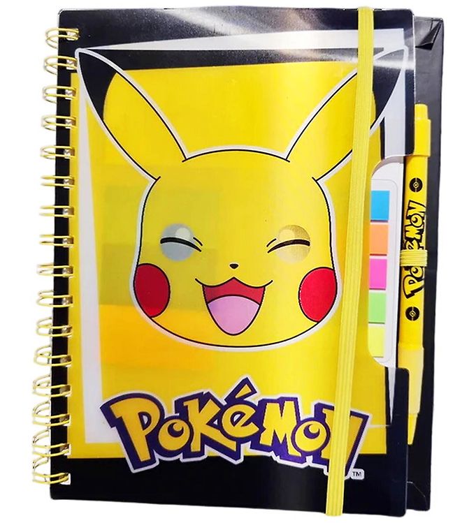 Pokémon Notebook m. Kuglepen/Sticky Notes - Linieret