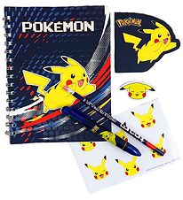 Pokémon Skrivesæt m. Notebook & Multi Color Kuglepen