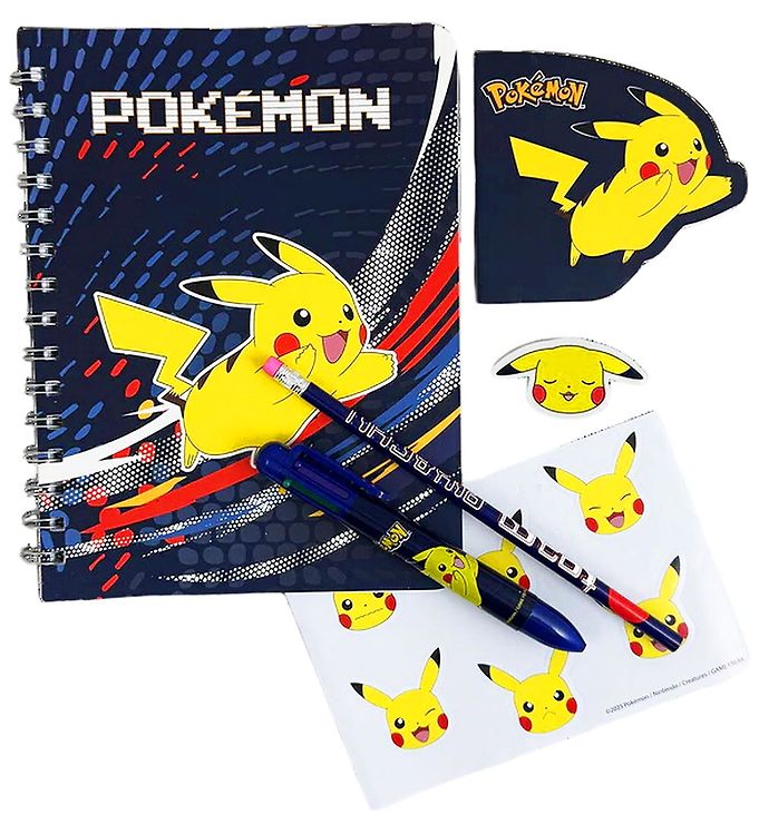Pokémon Notesbog m. Tilbehør - 6 Dele