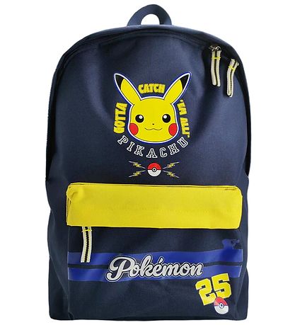 Pokémon Rygsæk - Large - 43x29x12 cm - 14L - Sort/Gul
