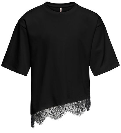 Kids Only T-shirt - KogKamil - Black/Black Lace