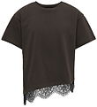 Kids Only T-shirt - KogKamil - Chocolate Torte/Black Lace