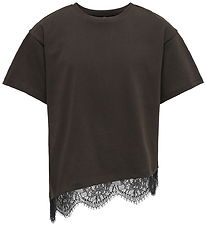 Kids Only T-shirt - KogKamil - Chocolate Torte/Black Lace