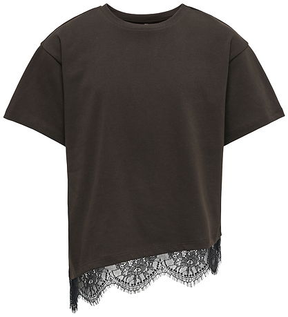 Kids Only T-shirt - KogKamil - Chocolate Torte/Black Lace