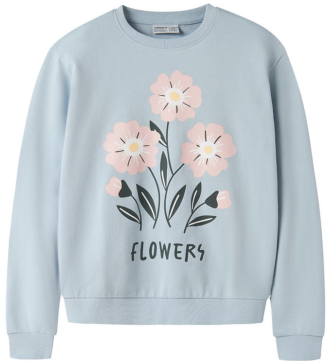 Name It Sweatshirt - NkfVasacha - Subdued Blue/Flowers