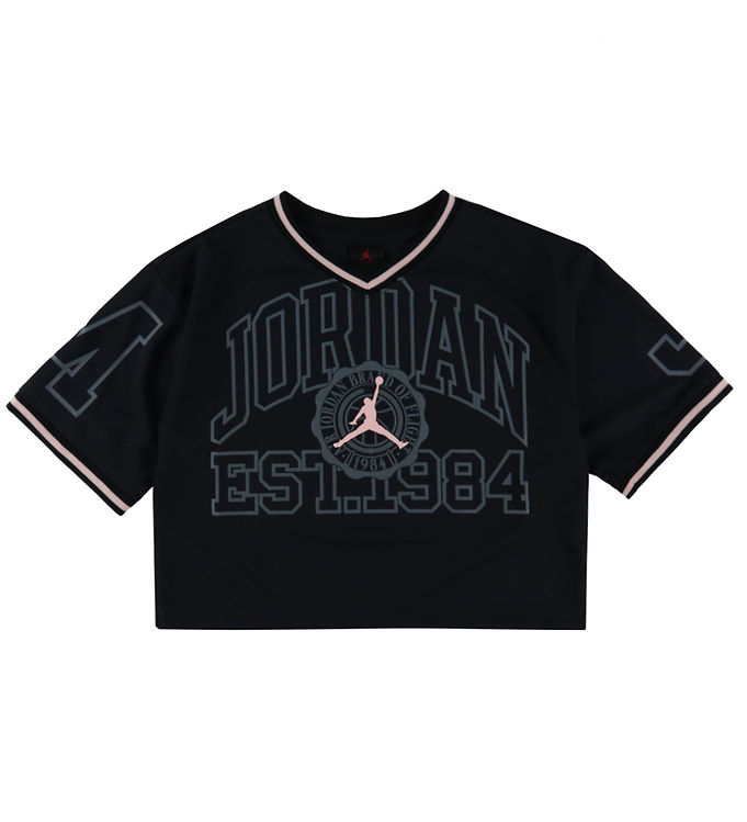 Jordan T-shirt - Cropped - Sort m. Rosa