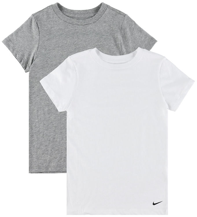 Nike T-shirts - 2-pak - Hvid/Dark Grey Heather