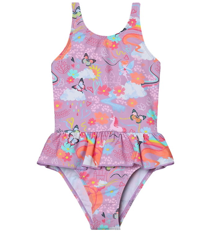 Color Kids Badedragt - Lavender Mist m. Print