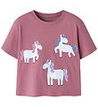 Name It T-shirt - NmfVelda - Mesa Rose/Unicorns