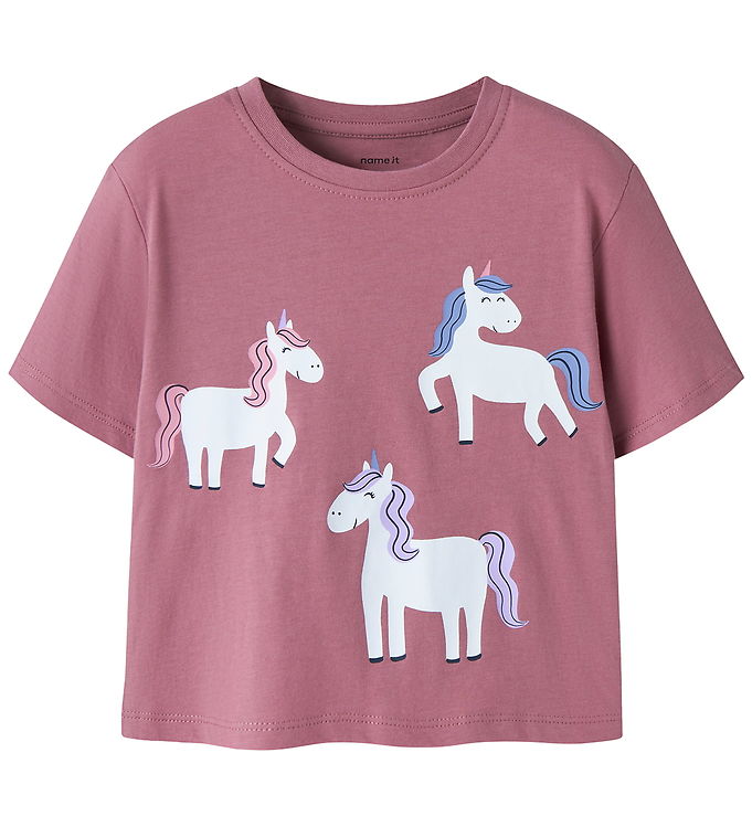 Name It T-shirt - NmfVelda - Mesa Rose/Unicorns