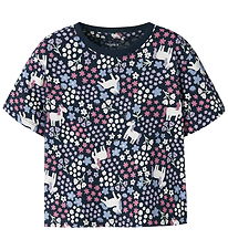 Name It T-shirt - NmfVelda - Navy Blazer/Unicorn Flowers