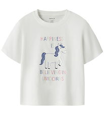 Name It T-shirt - NmfVelda - Bright White/Happiness