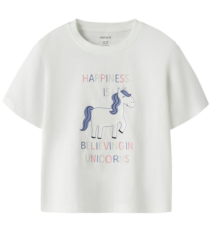 Name It T-shirt - NmfVelda - Bright White/Happiness