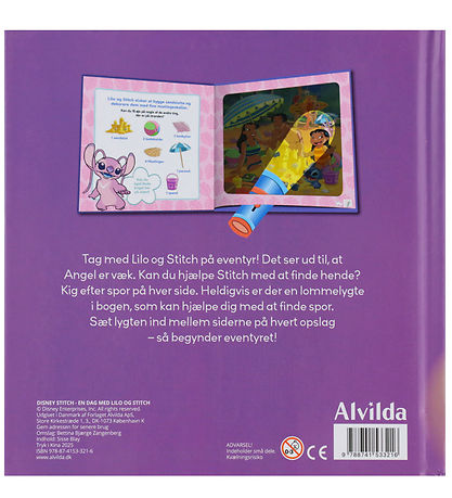Alvilda Bog m. Pap Lommelygte - Disney Stitch - En Dag Med Lilo 