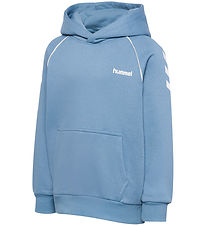 Hummel Hættetrøje - hmlJR Loose Chevron Hoodie - Faded Denim