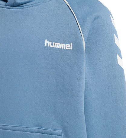 Hummel Hættetrøje - hmlJR Loose Chevron Hoodie - Faded Denim