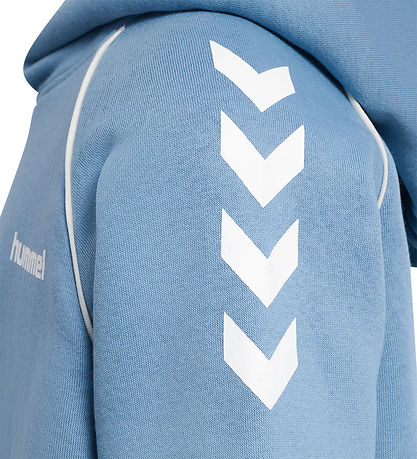 Hummel Hættetrøje - hmlJR Loose Chevron Hoodie - Faded Denim