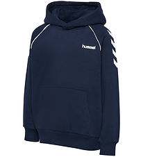 Hummel Hættetrøje - hmlJr Loose Chevron Hoodie - Dress Blues