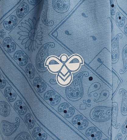 Hummel Sweatpants - hmlMINI Loose Paisley AOP Pants - Faded Deni