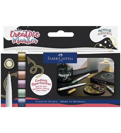 Faber-Castell Tuscher - Creative Marker - 6 stk. - Metallic Mome