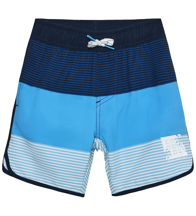 Color kids Badeshorts - Azure Blue m. Striber