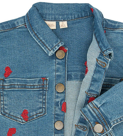 Petit Piao Denimjakke -PpEva -  Light Blue Denim EMB