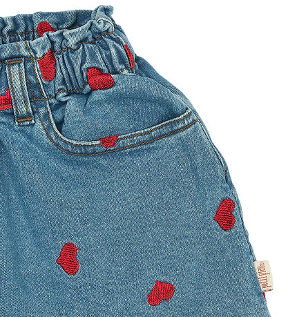 Petit Piao Nederdel - PpEva - Light Blue Denim EMB
