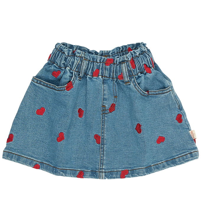 Petit Piao Nederdel - PpEva - Light Blue Denim EMB