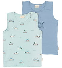 Petit Piao Undertrøjer - 2-pak - PpStar -  Illusion Blue Boat AO