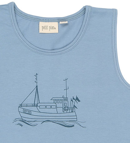 Petit Piao Undertrøjer - 2-pak - PpStar -  Illusion Blue Boat AO