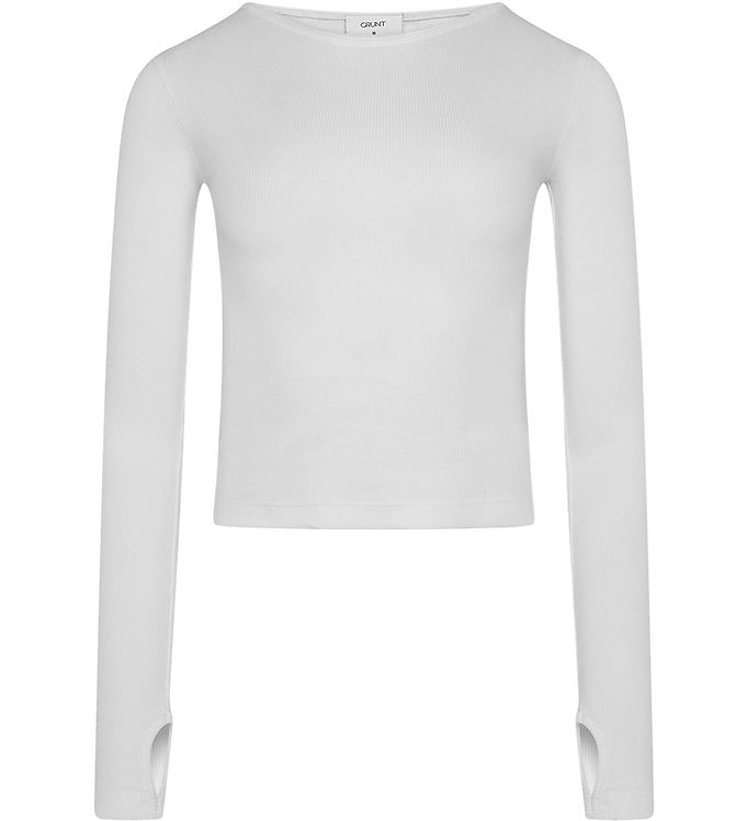 Grunt Bluse - Cropped - GrToni - Rib - Hvid