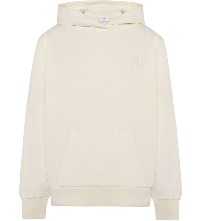 Grunt Hættetrøje - GrMilian - Off White m. Print
