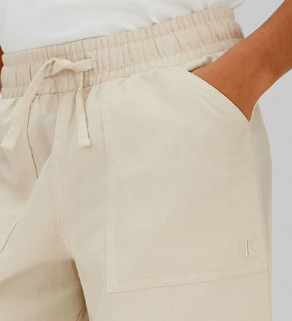 Calvin Klein Bukser - Wide Leg - OatmealGREY
