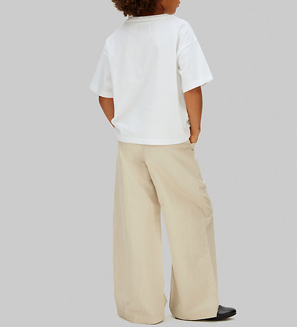 Calvin Klein Bukser - Wide Leg - OatmealGREY
