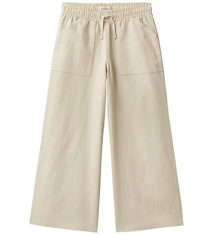 Calvin Klein Bukser - Wide Leg - OatmealGREY