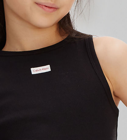 Calvin Klein Top - Rib - Ck BlackBLACK