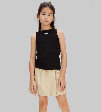 Calvin Klein Top - Rib - Ck BlackBLACK