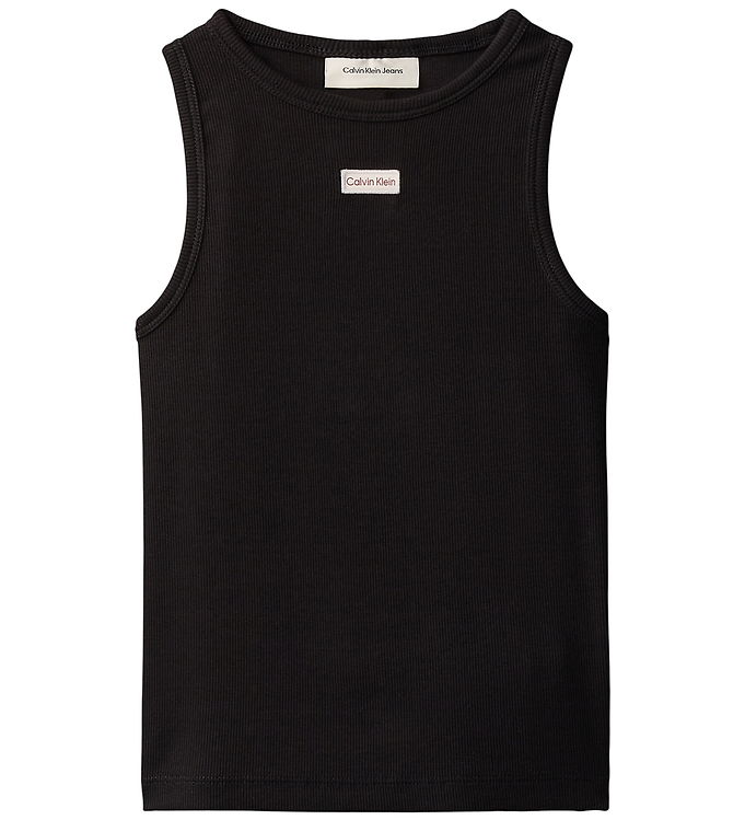 Calvin Klein Top - Rib - Ck BlackBLACK