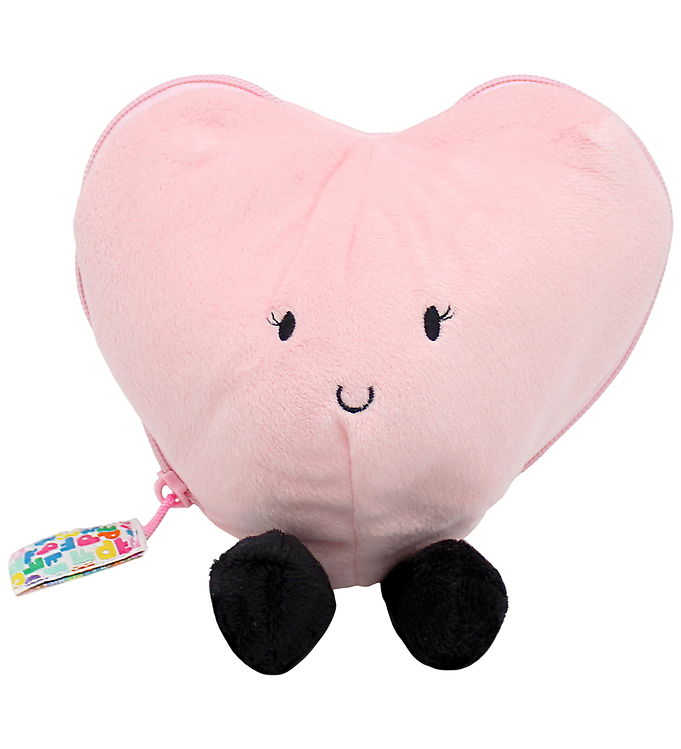 Flipetz Bamse - I Love You Heart & Flower - Pink/Hvid