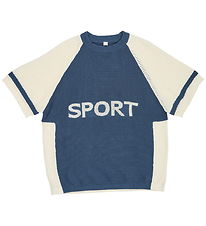 Jam Generation T-shirt - Strik/Hulmønster - Navy/Hvid