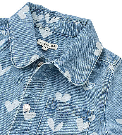 Liewood Denimjakke - Kenza - Sweethearts/Light Dlue Denim