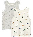 Liewood Tanktop - 2-Pack - Faris - Mini Dinosaur Cream/Stripe M
