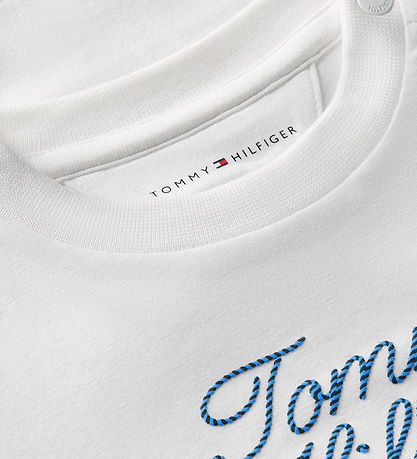 Tommy Hilfiger Bluse - Hvid m. Broderi