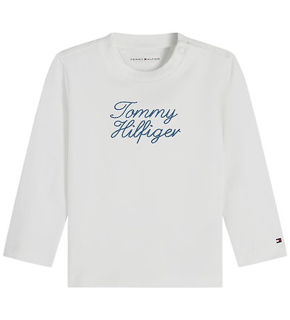 Tommy Hilfiger Bluse - Hvid m. Broderi
