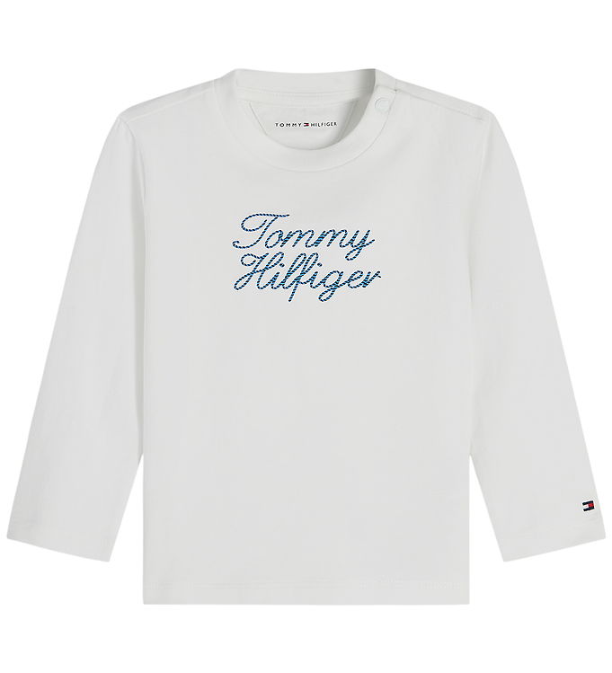 Tommy Hilfiger Bluse - Hvid m. Broderi